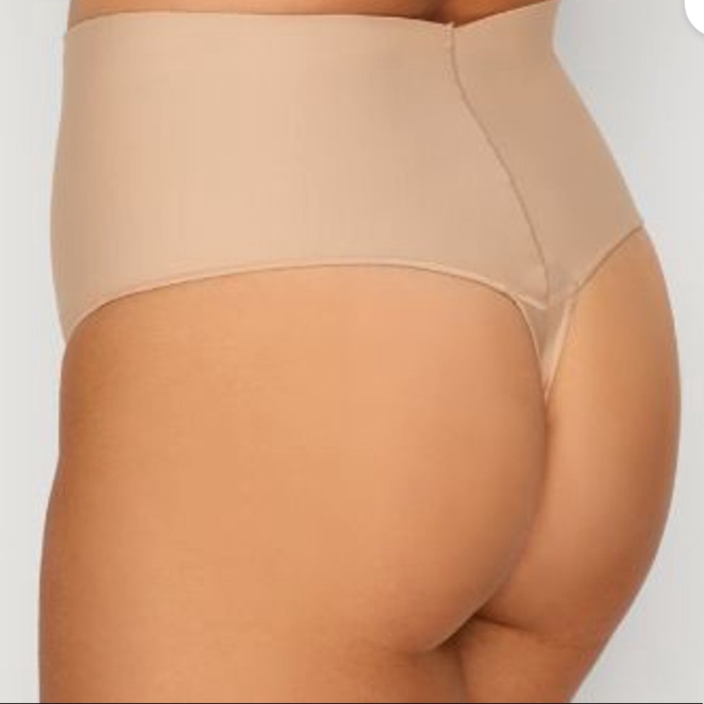 Maidenform Plus Size Tame Your Tummy Shaping Thong 3X Nude Beige